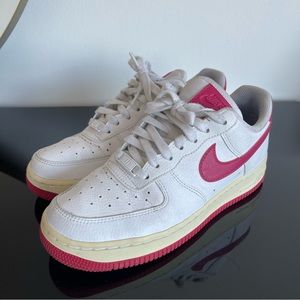 Nike Air Force 1 white and pink size 7